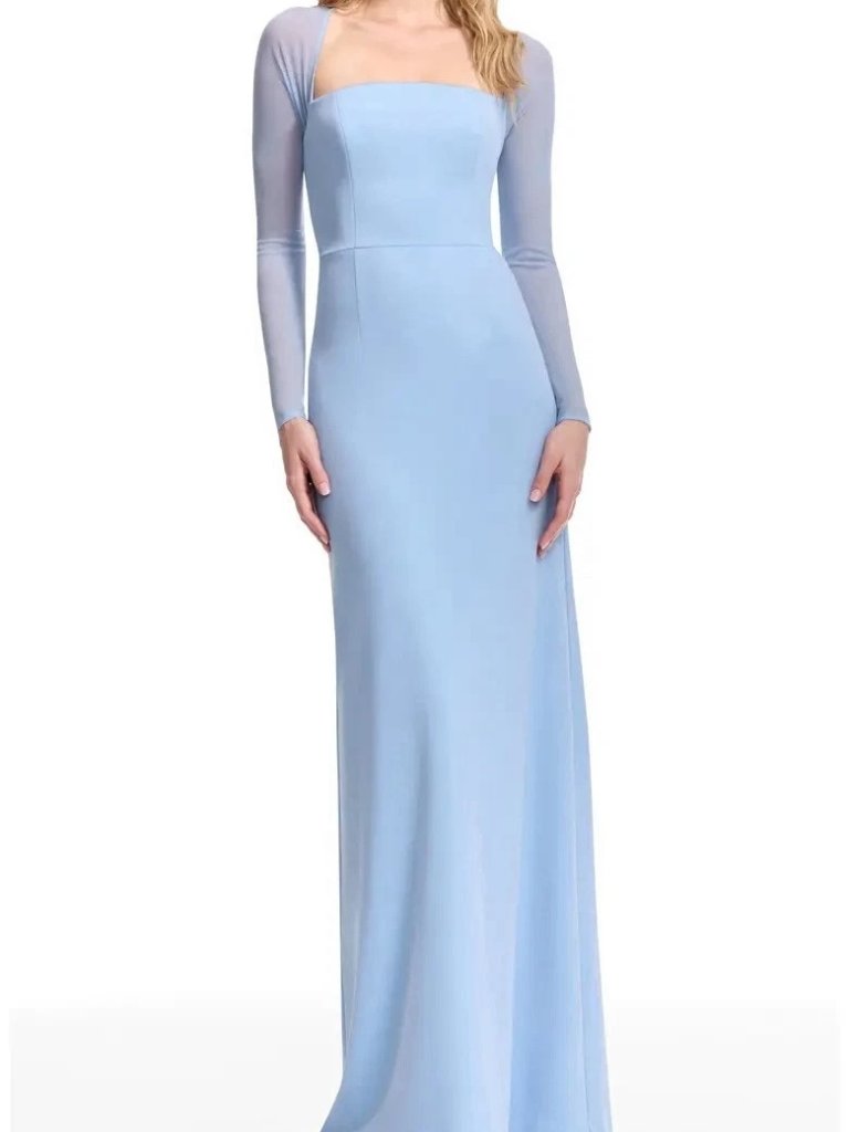 Dress The Population Sky Blue Maxwell Long Sleeve Gown